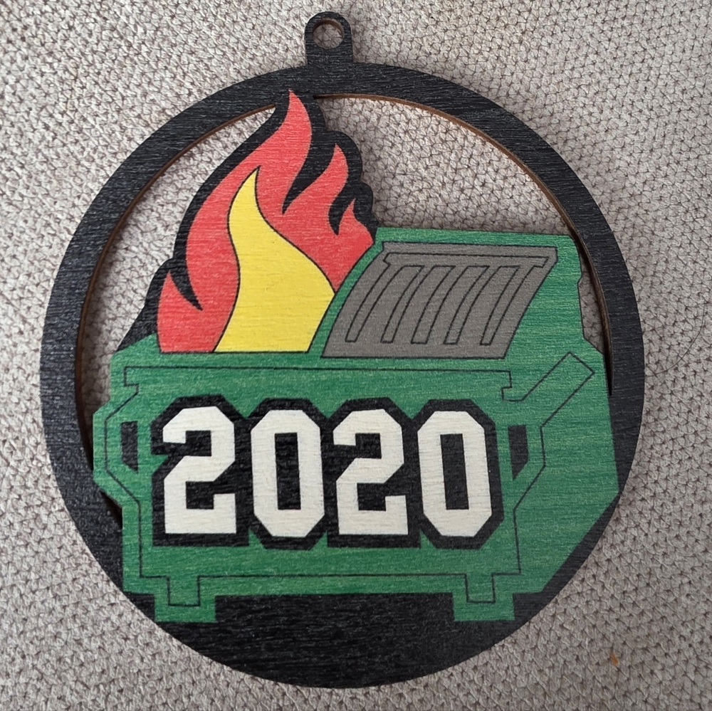 Set Of 5 2020 Dumpster Fire Ornaments